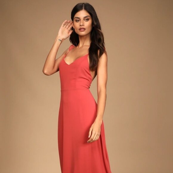 Lulu's Elegant Dusty rose Maxi Dress - Picture 2 of 4